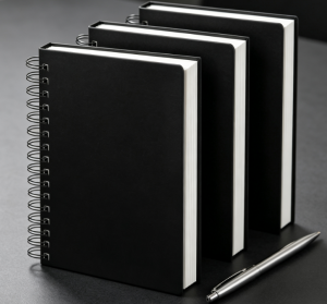 Ruled spiral notebook with thick paper