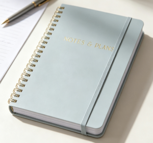 Hourly spiral planner notebook