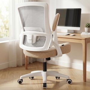 High-Back Mesh Ergonomic Office Chair With Adjustable Lumbar Support And Flip-Up Armrests