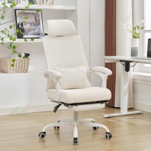 Ergonomic Mesh Swivel Office Chair With Adjustable Footrest And Headrest