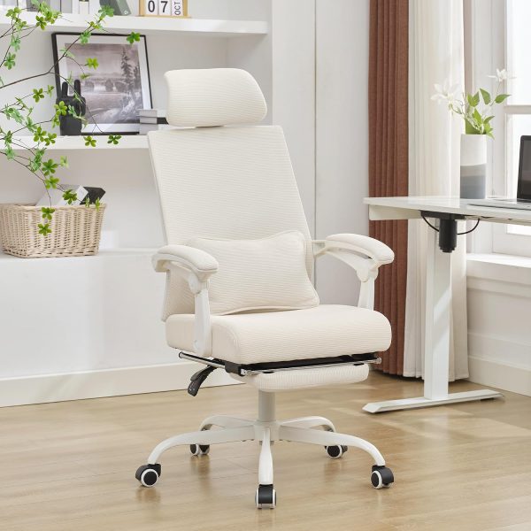 Ergonomic Mesh Swivel Office Chair With Adjustable Footrest And Headrest